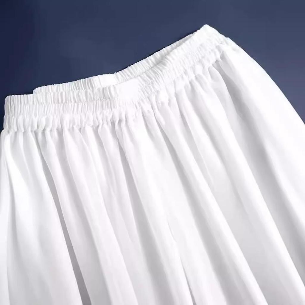 Black Double Layer Wide Leg Chiffon Pants - Ancient Style Dancewear for Spring, Summer, Autumn