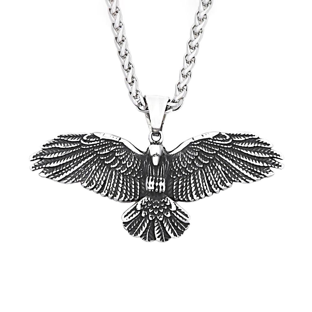 New  316L Stainless Steel Eagle Pendant Necklaces For Men Women Hip Hop Biker Vikings Animal Necklace Party Jewelry Gifts