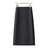 Spring 2025 Women's High-Waist Black A-Line Midi Bodycon Skirt