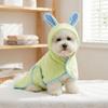 Warm Dog Hooded Bathrobe Coral Fleece Microfiber Dog Towel Rabbit Ear Design Pet Robe  Swimming