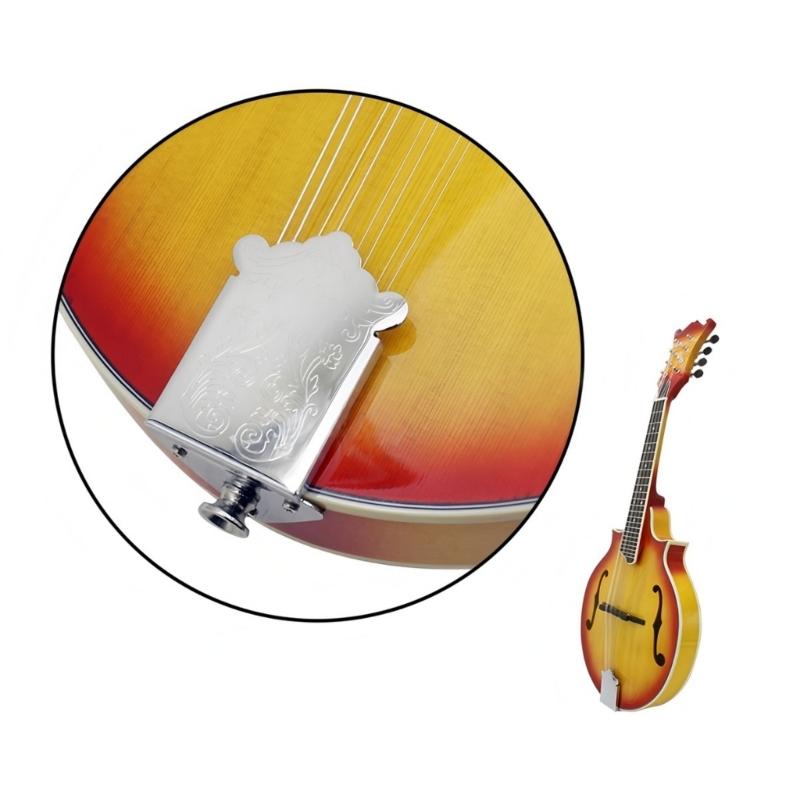 8-Saitige Mandoline Saitenhalterung mit Befestigungsmaterial Metall Dreieck Mandoline Saitenhalter Instrument Ersatzteil