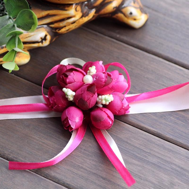 Artificial Wrist Flower Bridesmaid Sisters Hand Flowers Artificial Bride Flowers Wedding Decoration