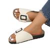 Thick-bottomed muffin slippers women's summer new fashion belt buckle open-toed cool slippers women