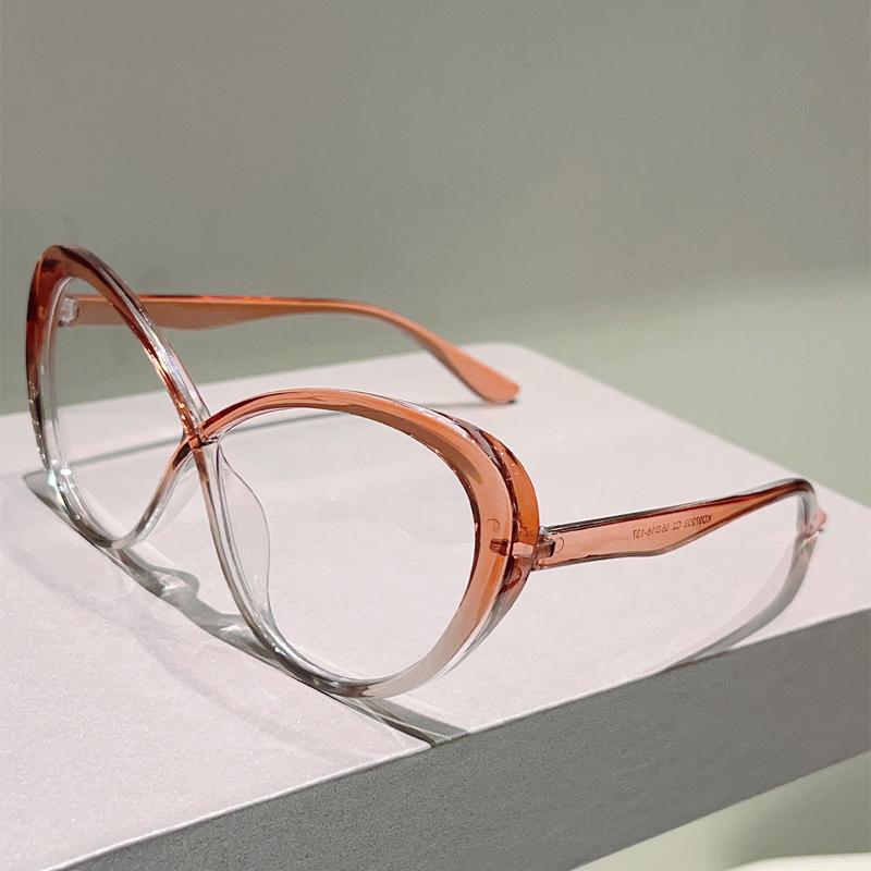 Cat Eye Glasses Women Fashion Candy Color Decor Eyewear Trendy Brand Design Blue Light Blocking Patchwork Optical Frames