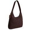 Coach Brown Woven Large Hobo Shoulder Bag with Embossed Logo for Daily Use