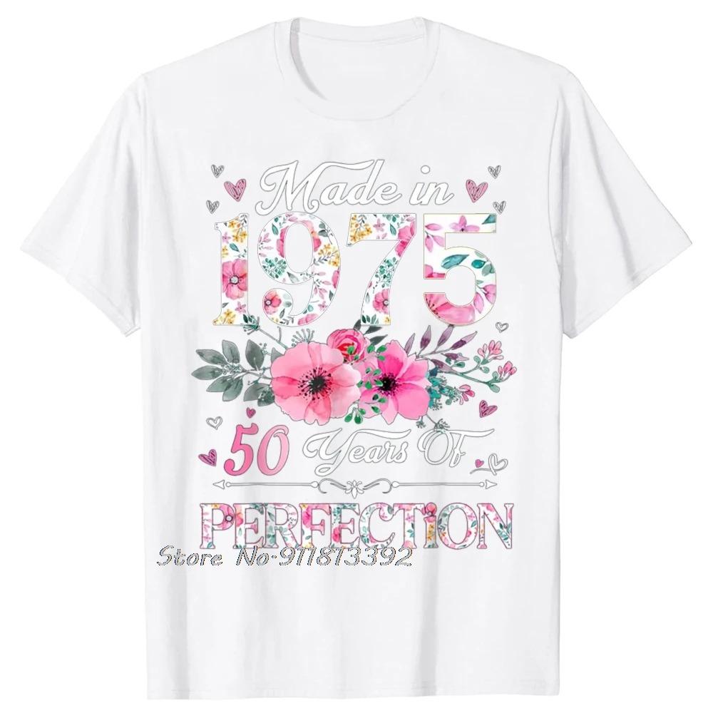 Birthday Gifts Men Women Old Vintage 1975 Party T-Shirt Men's Clothing Hip Hop Streetwear Cotton T Shirt Fashion Tshirt