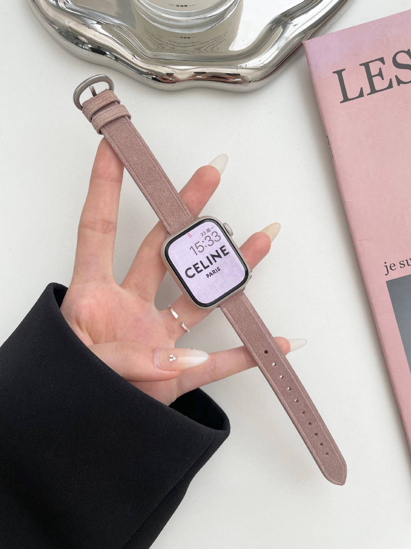 

Для Apple Watch Ремінець Applewatch Iwatch S 10-го Покоління 987Se Шкіряний Фліп Капілярний Ремінець Осінь Зима self-test 14mm