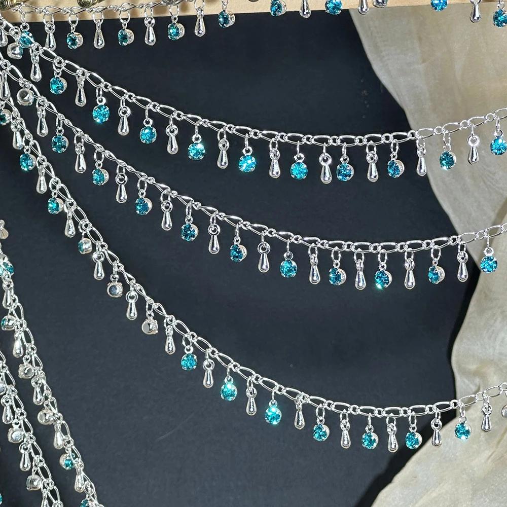 1Meter Colorful Metal Peach Heart Charms Chain Crystal Beads Pendants Copper Chains Women Jewelry Making DIY Necklaces Bracelets