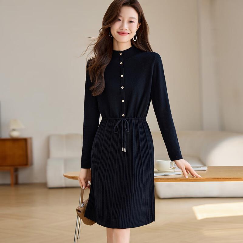 

Srcr Women s Pure Wool Knit Midi Dress with Belt M