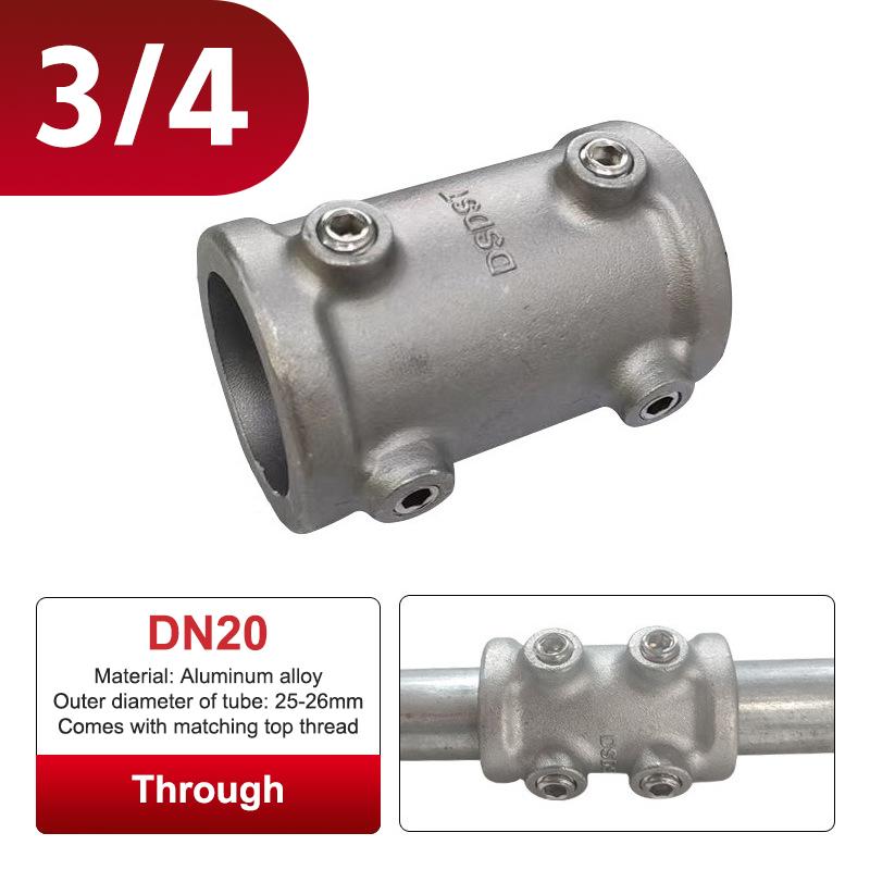 Aluminum Alloy Connector Elbow Tee Base Flat Three-Dimensional Fitting Connection Fastener 20/25Mm Steel Tube Shelf Parts