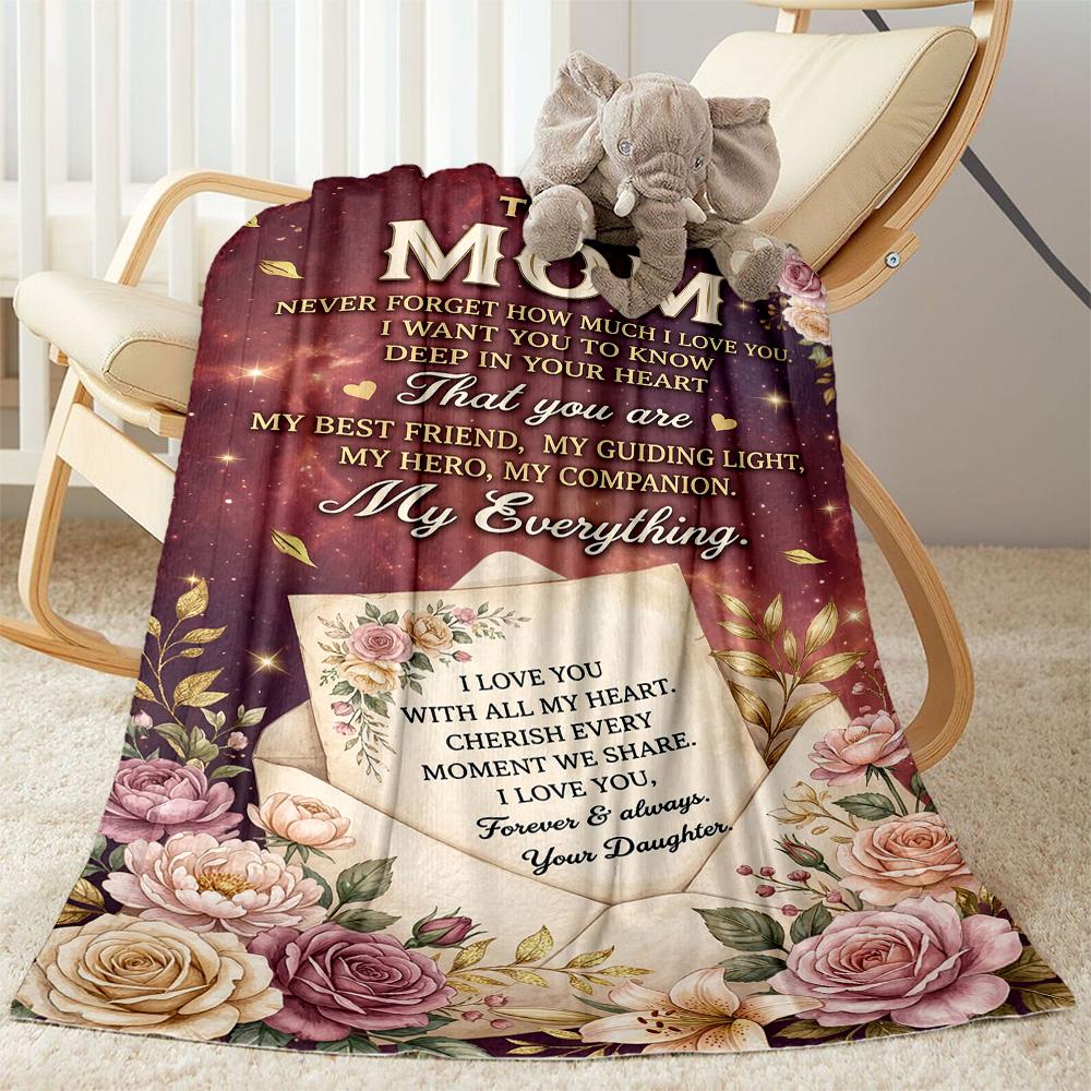 Mother's Day Greeting Card Blanket Suitable for Sofas,travel, Living Rooms Also a Good Gift for Friends and Family Suitable for All Seasons.