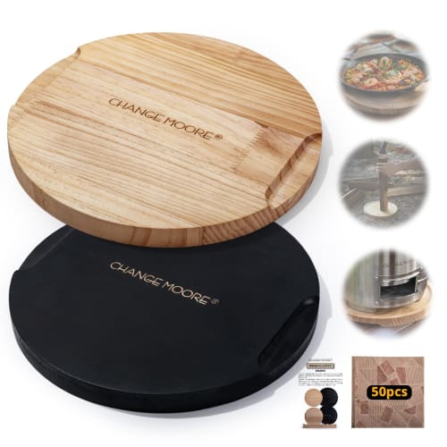 

CHANGE MOORE Pine Stove Disc Pads [5-in-1 Multi-Purpose] with Japanese Instructions, Firewood Splitter, Desktop Protection, 50-Piece Mat, Outdoor Cap,