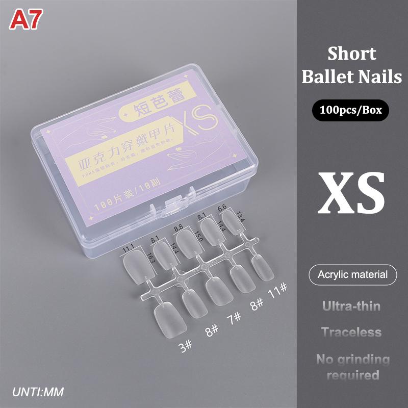 100Pcs/Box Matte Fake Nails No Polishing Press On False Nails Medium Short Design High Matt Soft Gel Nail Tips For Extension