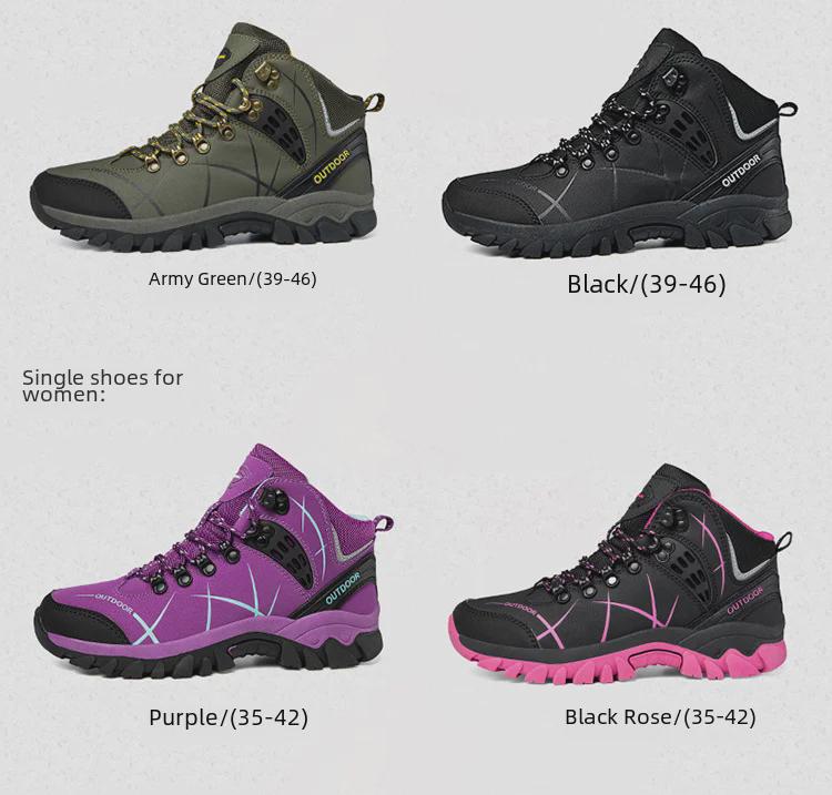 Grenzüberschreitende Outdoor-High-Top-Wanderschuhe – trendige, atmungsaktive, warme Baumwollschuhe im Samt-Stil für Paare für Herbst/Winter.