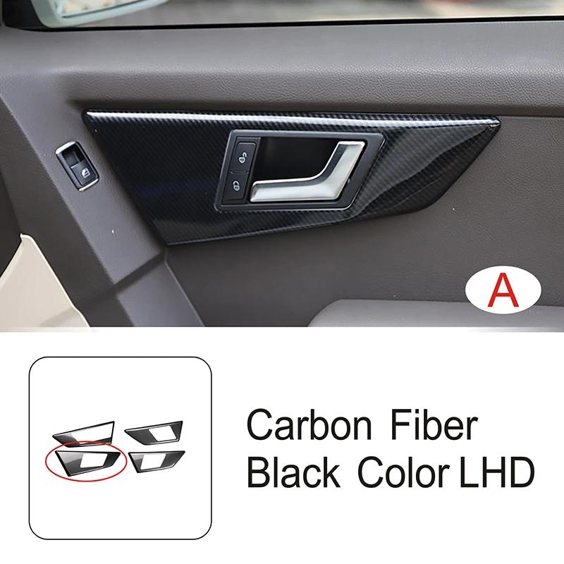 For Mercedes Benz GLK X204 2013-2015 Car Door Handle Panel Frame Protect Cover Carbon Fiber Pattern Interior Accessories Sticker