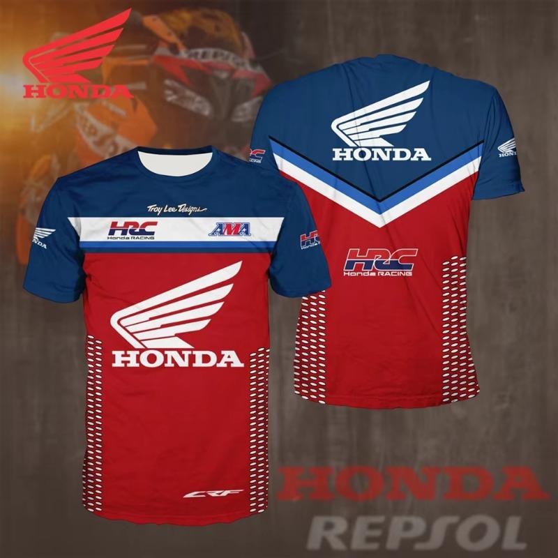 T-shirt de course HRC Team Honda 25-26 pour passionnés de moto Respirant Évacuant la transpiration Vêtement de sport d'été pour le cyclisme pour hommes