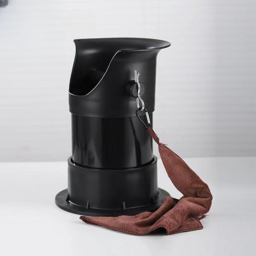 Anti Slip Powder Coffee Knock Box Beveled Residue Floor-mounted Dump Bin Bucket With Cleaning Cloth 30 x 23 cm