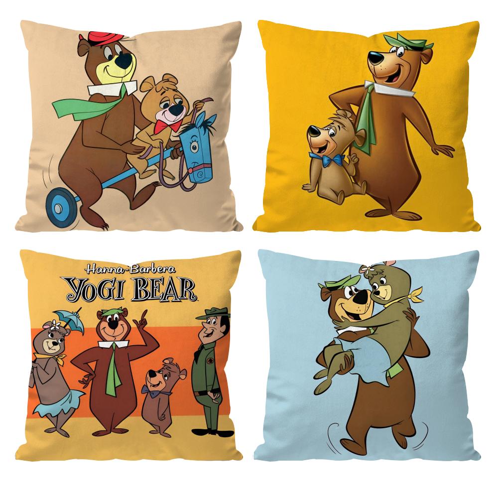 Y-Yogi B-Bear Anime Cushion Cover Pattern Printed Pillowcase for Living Room Sofa Cushion Cover & Bedroom Decor