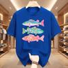 Preppy Fish Tshirt Unisex Summer Coastal Fish Beach Tshirts Causal Round Neck Printed Cotton Short Sleeve T Shirts Unisex Tops