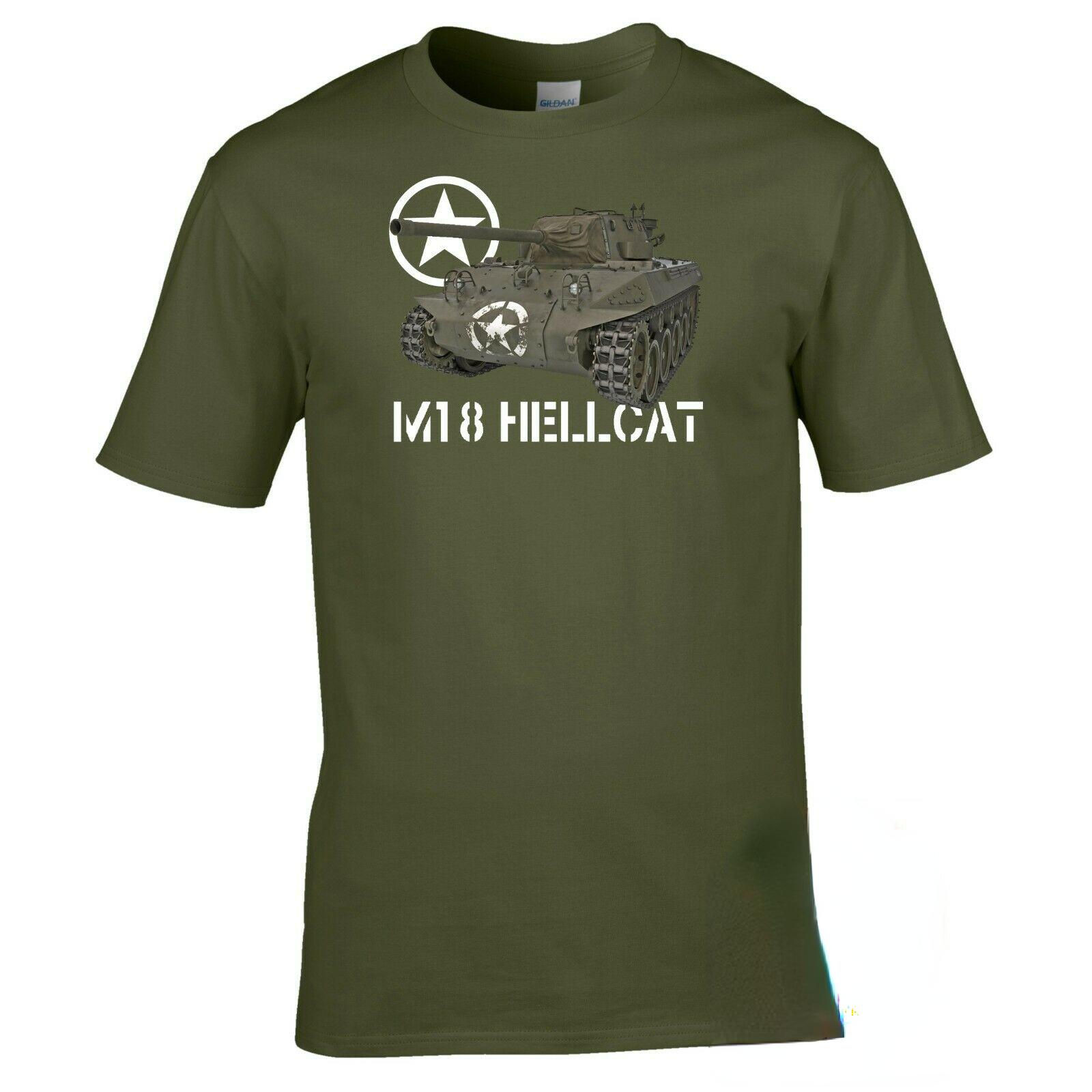 

US Army WWII Allied Military Armour M18 Hellcat Tank Destroyer TShirt Summer Cotton ONeck Short Sleeve Mens T Shirt New S3XL 4XL