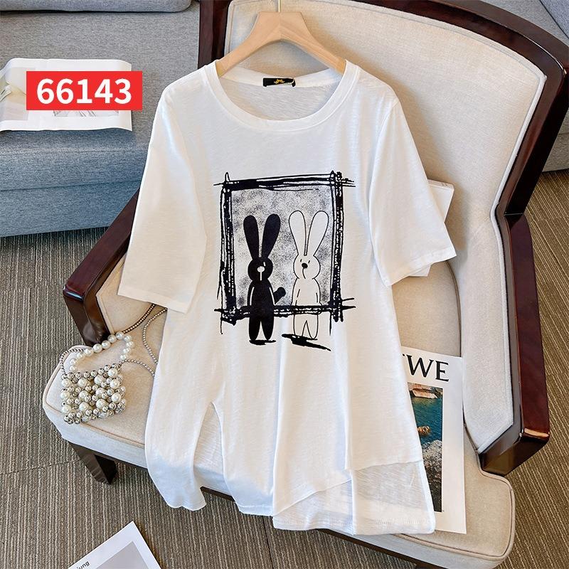 Women's Plus Size Retro Short Sleeve T-Shirt Loose Summer Tops