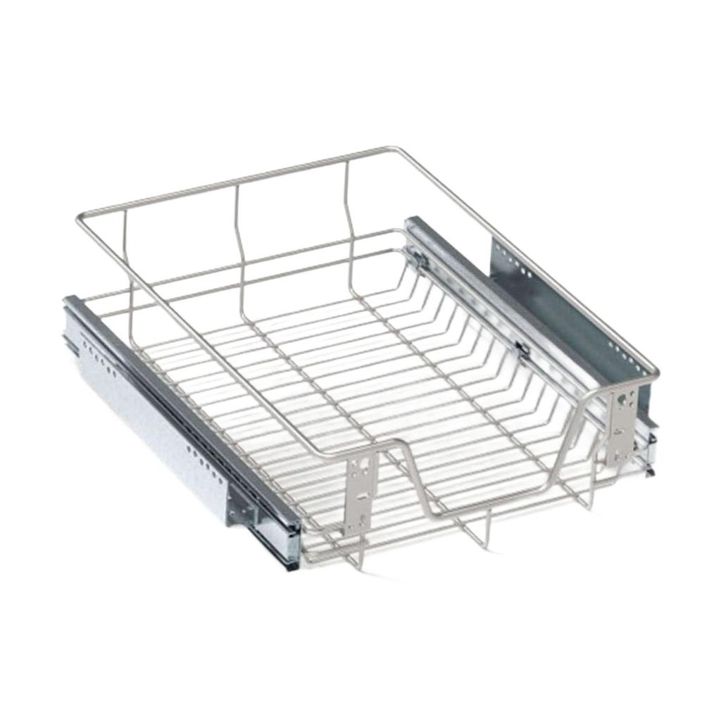 Pull Out Cabinet Organizer Basket Slide Drawer Storage Rack Iron Construction Easy