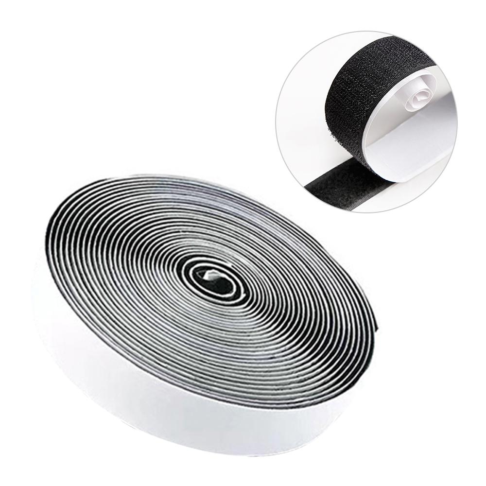 

2m Roll 20mm Wide Sticker Tape Sticky Back Fastener Nylon Self-Adhesive Strip Magic Tape Black