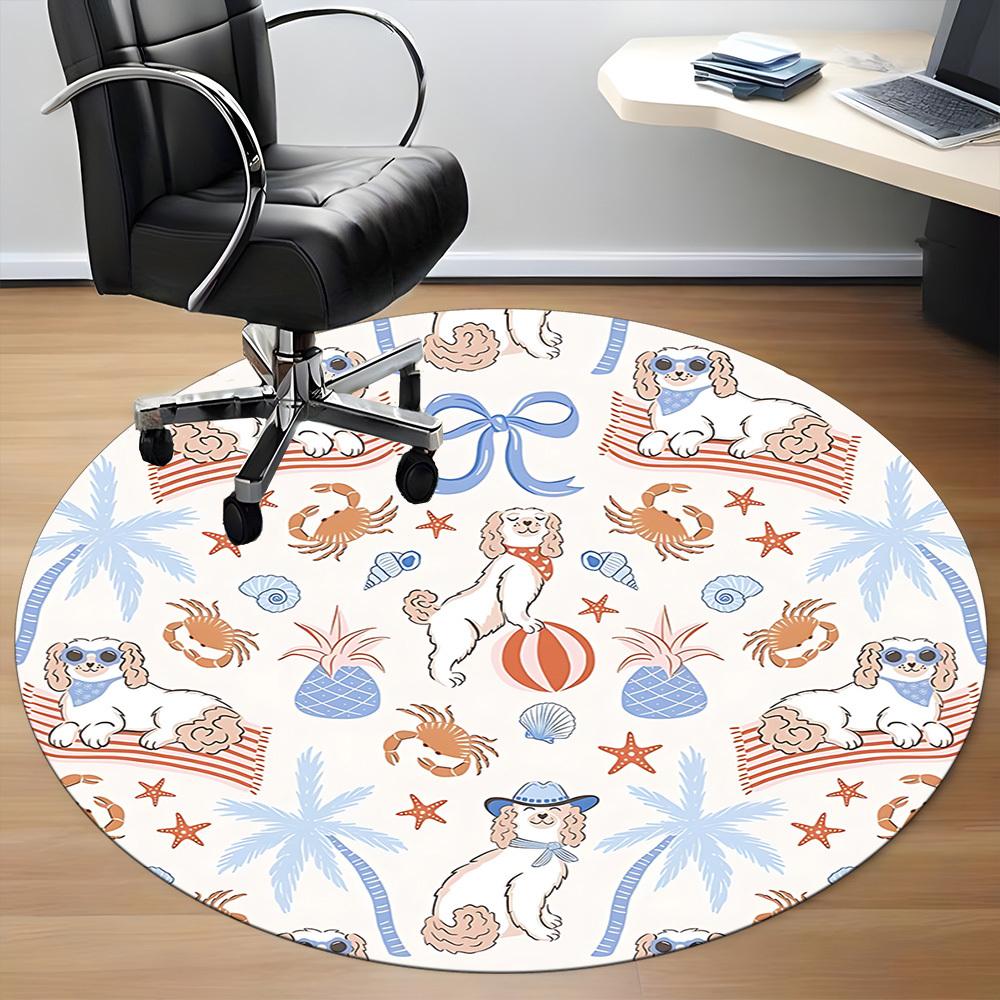 

1pc Beach Dogs Chair Carpet for Office - Durable, Ideal for Chair Mats, Stylish & Functional Decorative Rug yy260130047 80cm by 80cm