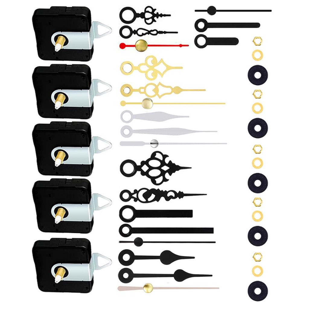 Clock Mechanism Kit Wall Clock Repair Battery Powered Replacement Clock Movement Motor DIY Parts with 7 Set Clock Hands