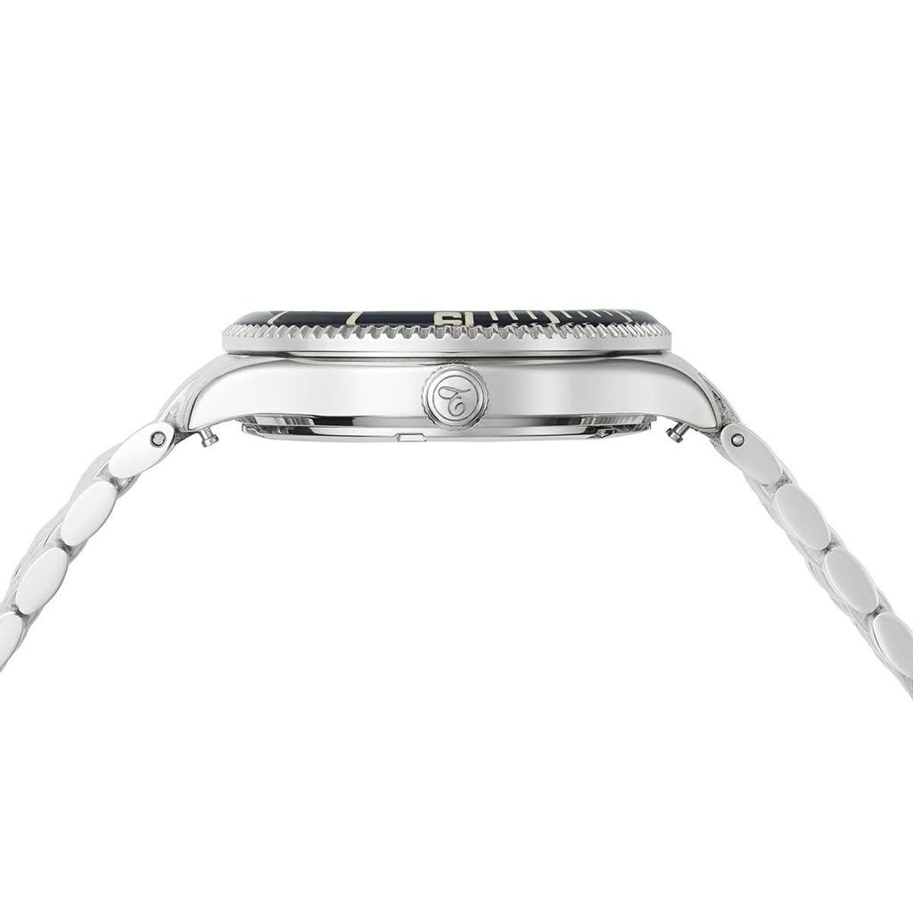 Techne Men's Marine Offshore Solar Watch with Meteorite Black Bezel, 5-Rice Bracelet, and 3 Hands