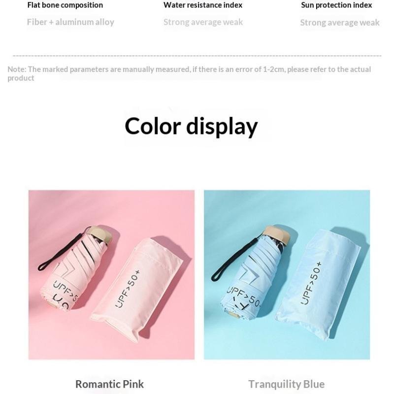 Mini Pocket Foldable Umbrella UPF 50+ UV Protection Waterproof Windproof Parasol for All Weather Use