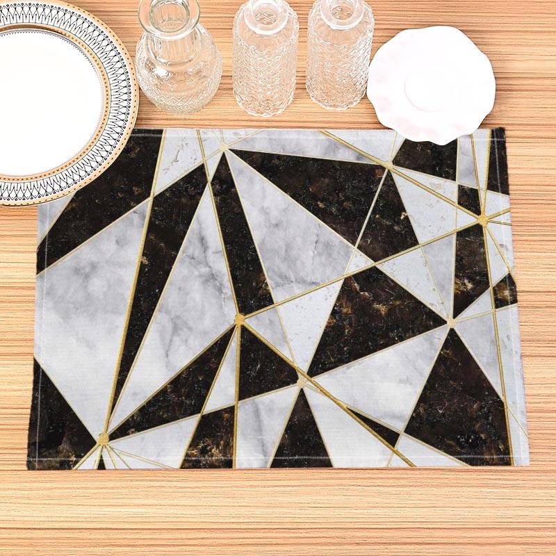 

Marble Alcohol Ink Pattern Placemat Linen Fabric Table Mats Family Dinner Tableware Kitchen Size 30X45cm Table Mat 2pcs 30x45cm