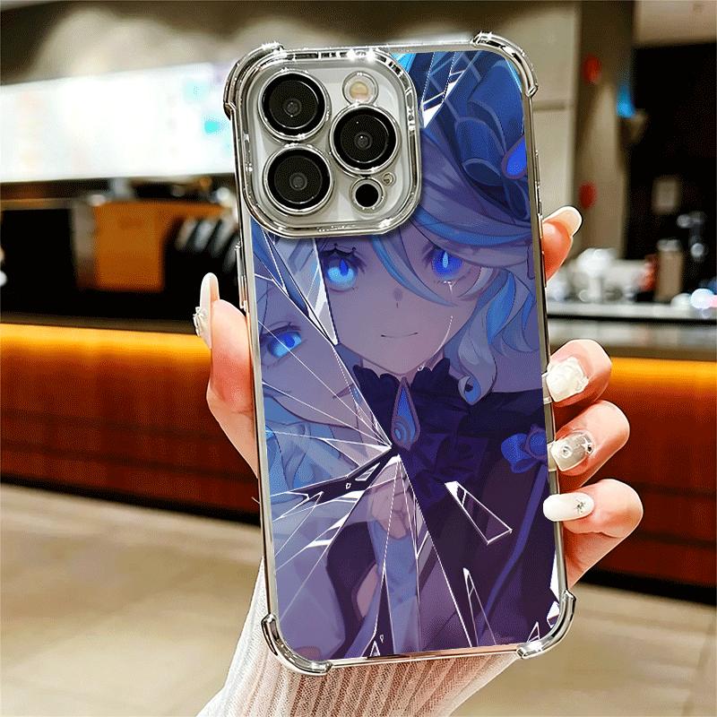 Genshin Impact Furina Soft Phone Case For iPhone 15 16 17 Air 14 Pro Max 16E Plus 13 12 Mini Plating Anti-Fall Fundas