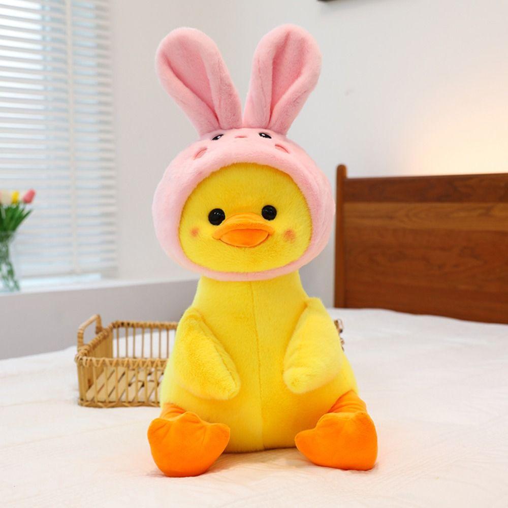 PP Cotton Bear Hood Duck Appease Doll Ornament Rabbit Hood Duck Stuffed Doll  Sofa Decor