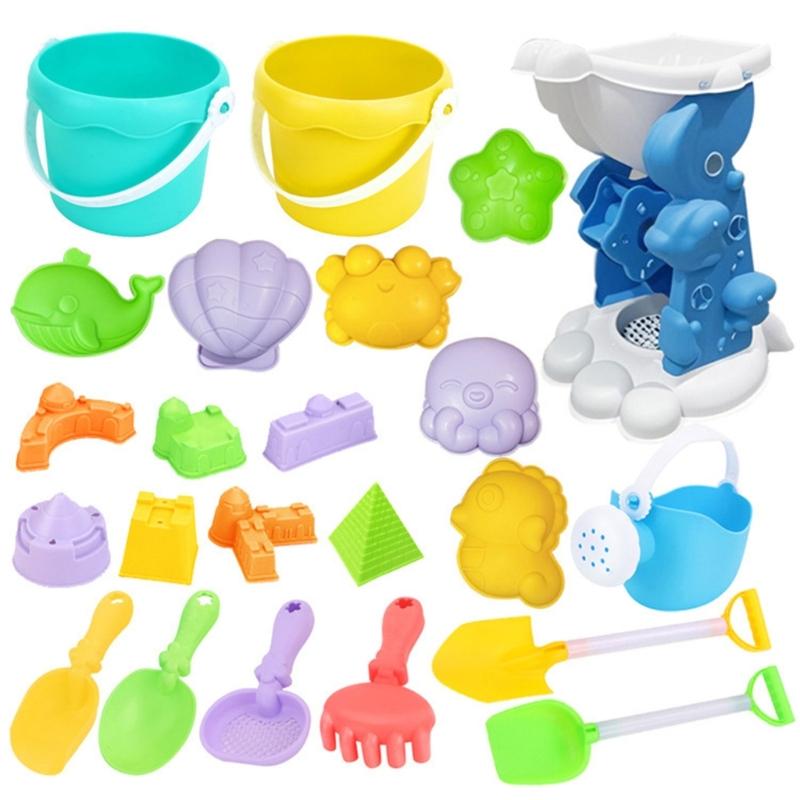 Sand Play Tool Set Sand Shovel Bucket Sandcastle Toy For Children With Bright Color for Parents Kids Beach Vacation