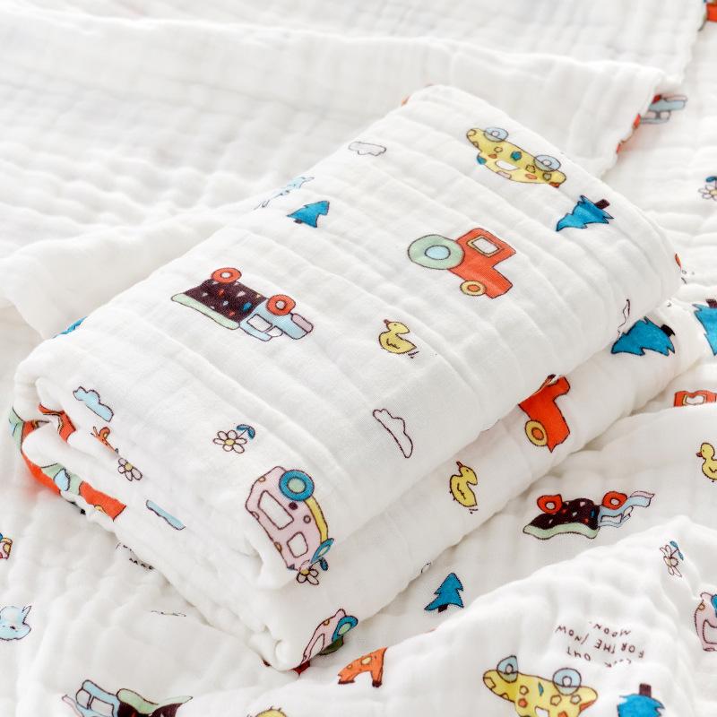 Umweltfreundliche Atmungsaktive Neugeborenen Baby Mullwindel Bedruckte Musselin Swaddle Decke Baby Badetuch