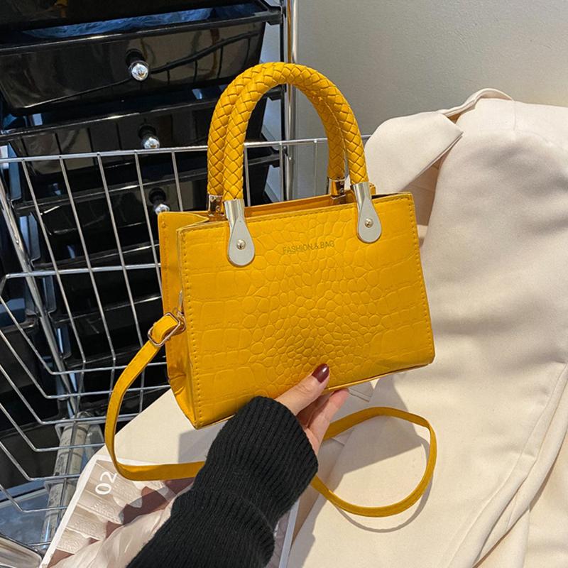 Bag Women Bag Fashion Handbag Textured Shoulder Bag Versatile Westernized Small Square Bag 20x8x14.5cm жёлтый
