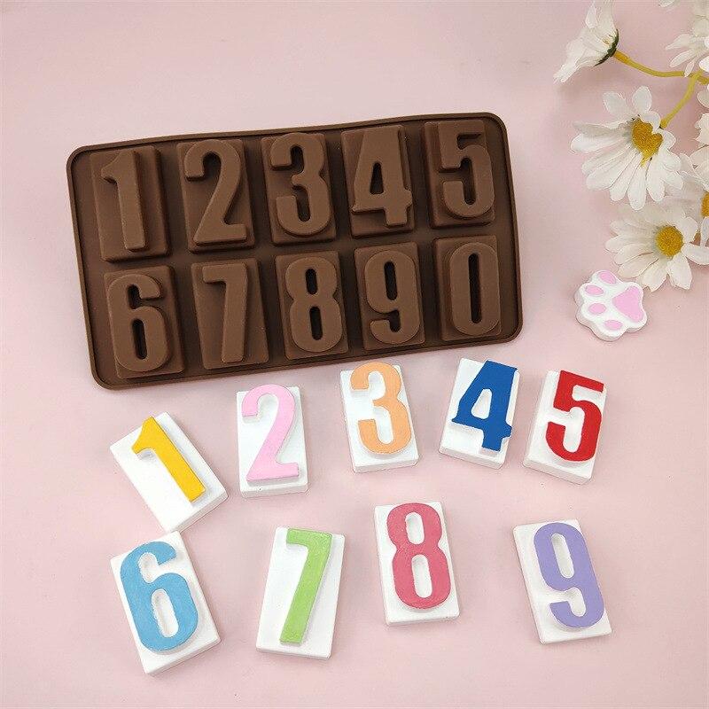 Silicon Numbers 0-9 Molds Premium Nonstick CCmax for Homemade Chocolate, Candy, Jelly or Ice Cubes