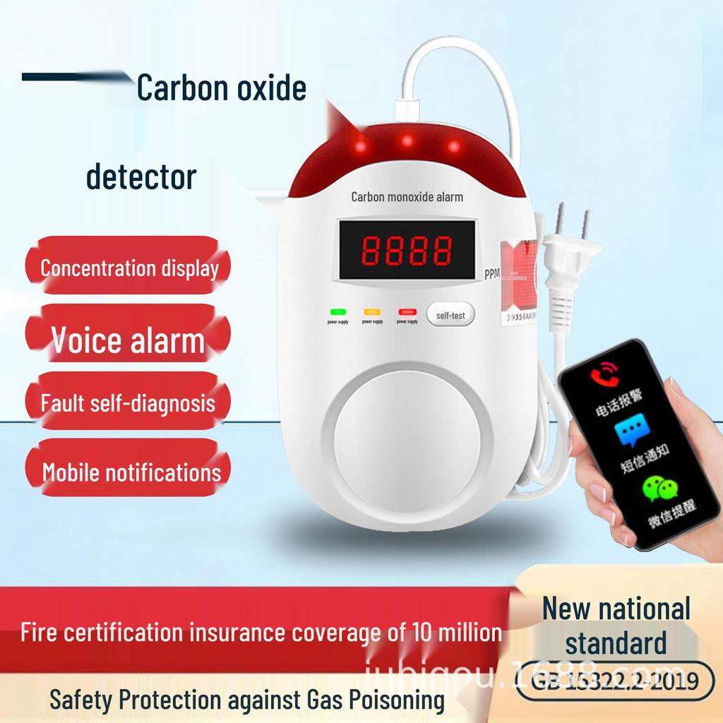 Battery-Powered Indoor Carbon Monoxide and Gas Detector