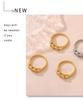 European Niche Zirconia Ring with 18K Gold Plating, Cold Palace Style Stainless Steel Jewelry for Women