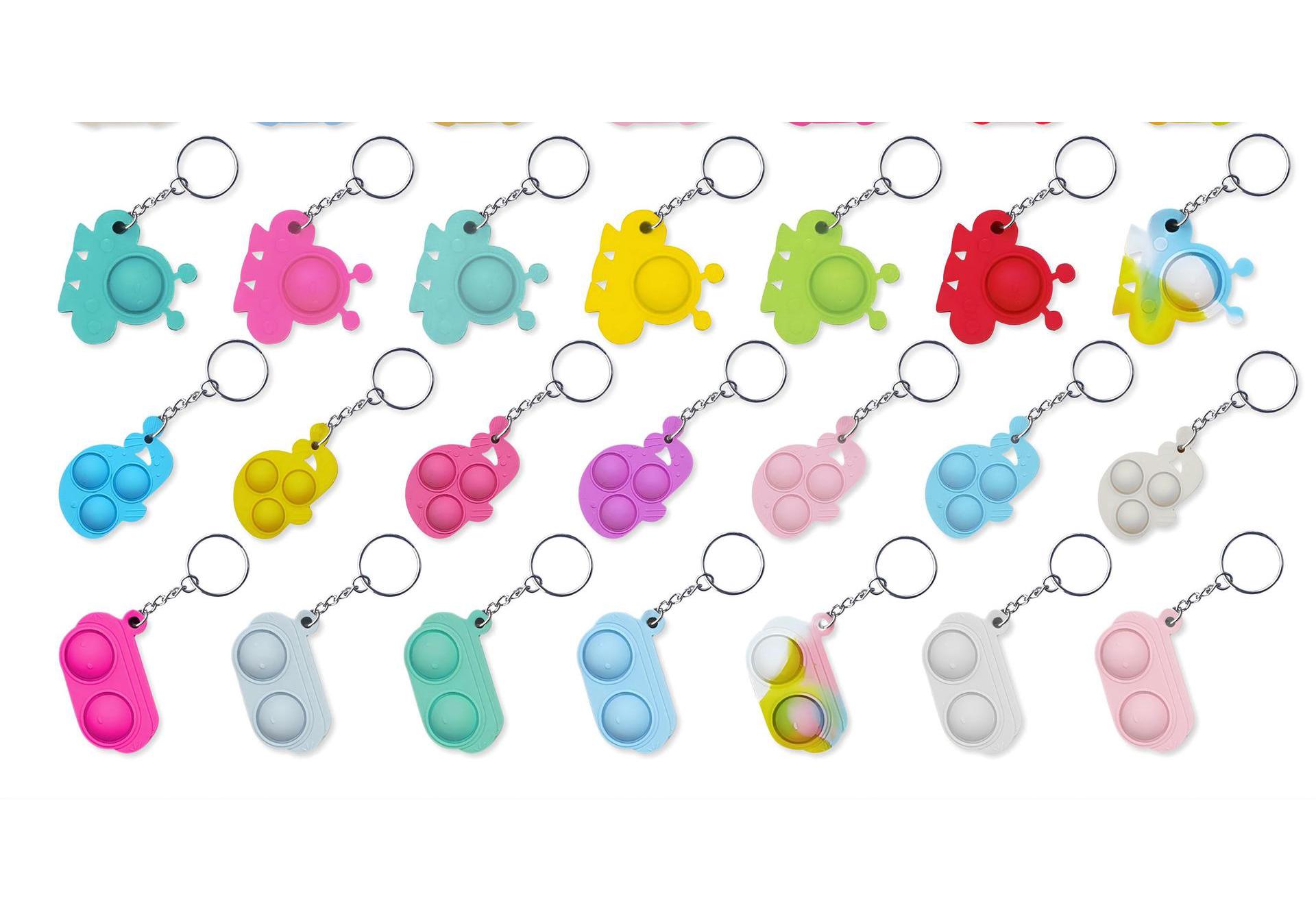 In-Stock Rainbow Mouse Trap Decompression Keychain - Children s Educational Silicone Pop-It Toy