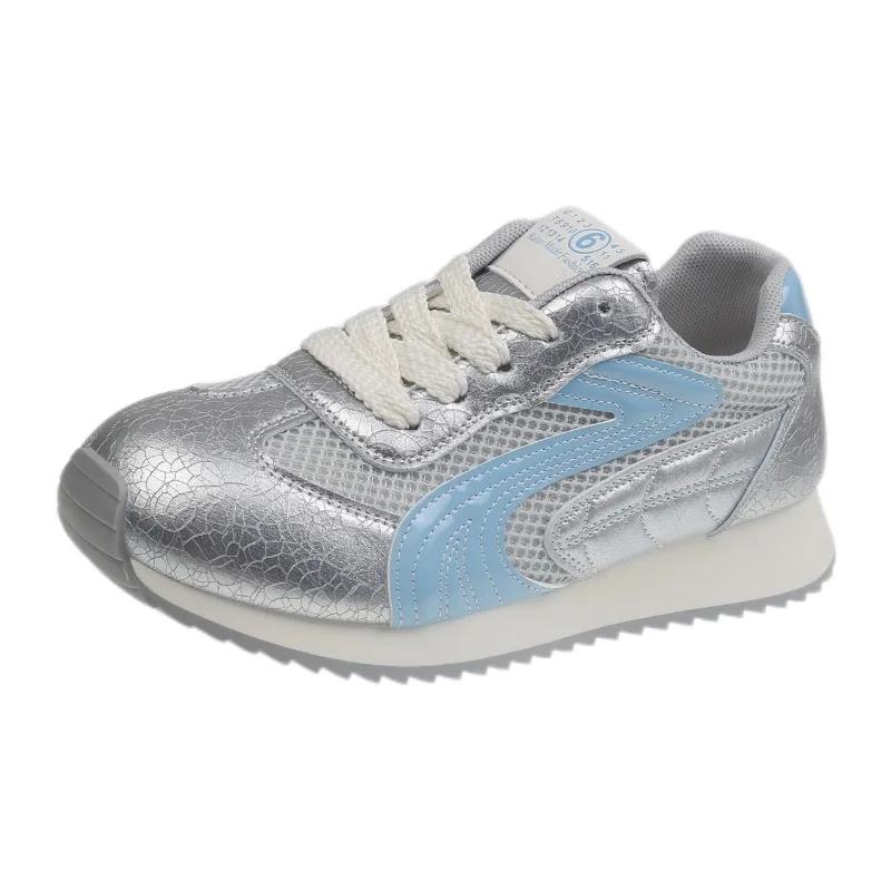 Fashion 2025 Fashion Ladies Shoes Lace-up Women's Vulcanize Shoes New Color Matching Mesh Best Seller Comfortable Breathable Sneakers