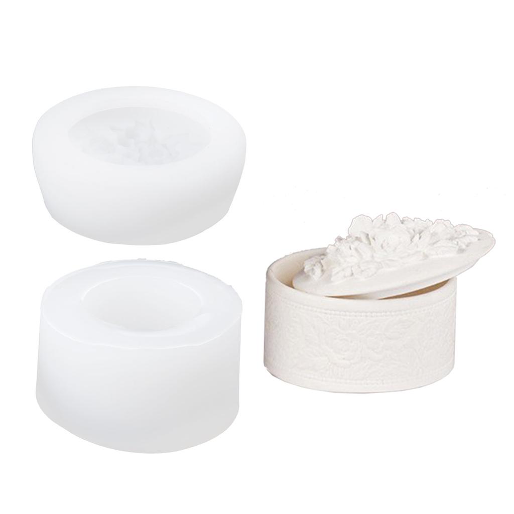 Rose Bottle Dripping Glue Mold Diy Gypsum Ornaments Aromatherapy Candle Holder 3D Flowers Rose Storage Box Silicone Mold