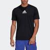 Adidas Logo-Print Trainings-Sport-Rundhals-Kurzarm-T-Shirt Herren-Tops Schwarz GM2126