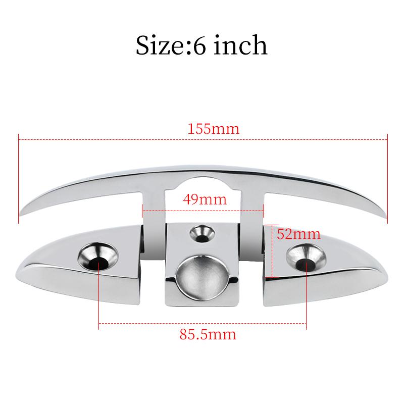 

6 316 Stainless Steel Mooring Cleat Folding Marine Mooring Rope Cleat Boat Flip Up Flush Dock Mount Cleat Boat Accessories 6 inch