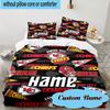 3PCS Custom Name Kansas Chiefs Bedding Set, Including 1pc Duvet Cover And 2pcs Pillowcases, Suitable for Dorms and Bedrooms Gift