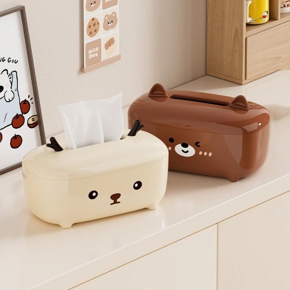 New Cartoon Animal Tissue Box Thickened Large Capacity Napkin Container Smooth Surface Space Saving Tissue Case Desktop Use