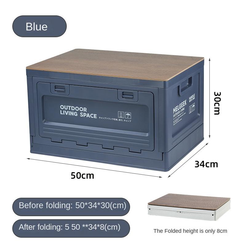 Outdoor Storage Box Camping Folding Box Camping Storage Box Car Trunk Wooden Lid Industrial Wind Storage Box