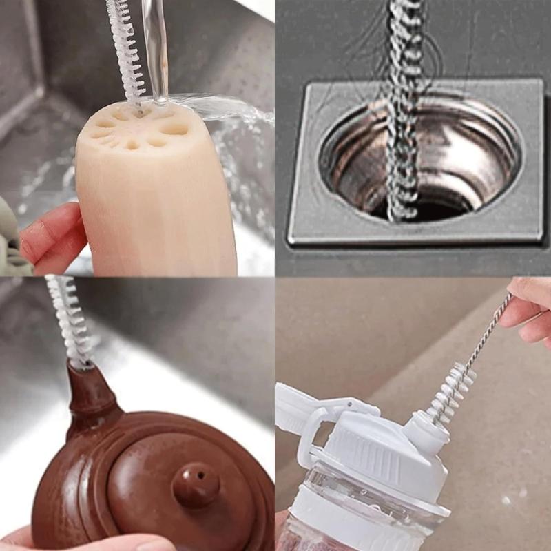 12PCS Drain Brush Cleaning Systems Tool Multiple Size Brushes For Wide Pipes Sink Drains Household Commercial Plumbing