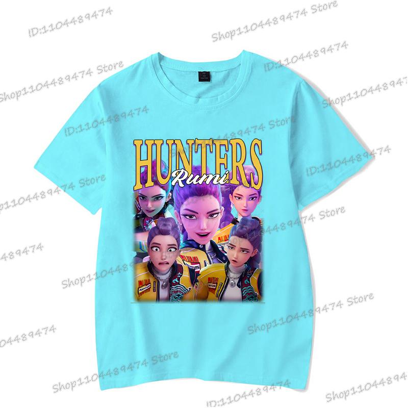 Rumi Print Women Men T Shirts KPop Demon Hunters Summer Funny Hip Hop Streetwear Short Sleeve Casual Anime Teenage T-shirts